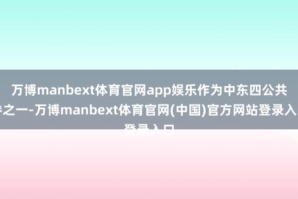 万博manbext体育官网app娱乐作为中东四公共眷之一-万博manbext体育官网(中国)官方网站登录入口
