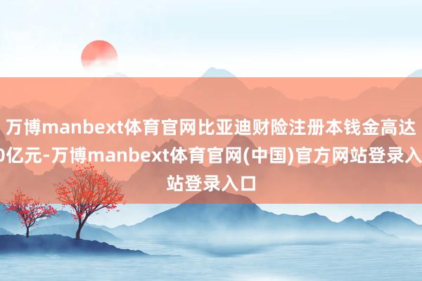 万博manbext体育官网比亚迪财险注册本钱金高达40亿元-万博manbext体育官网(中国)官方网站登录入口