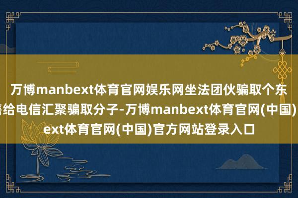 万博manbext体育官网娱乐网坐法团伙骗取个东谈主信息后再出售给电信汇聚骗取分子-万博manbext体育官网(中国)官方网站登录入口