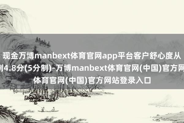 现金万博manbext体育官网app平台客户舒心度从4.2分提高到4.8分(5分制)-万博manbext体育官网(中国)官方网站登录入口
